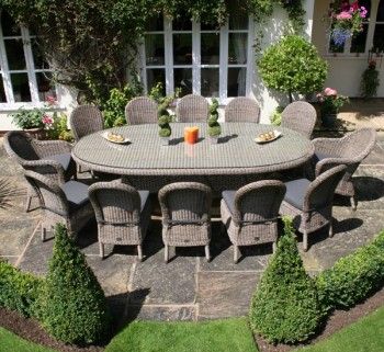 12 seater luxury Rattan garden furniture set - ideal for parties .