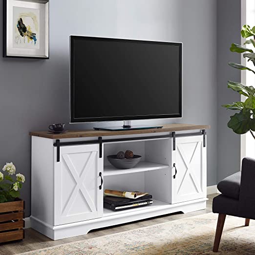 Amazon.com: Walker Edison WE Furniture TV Stand 58" White/Rustic .