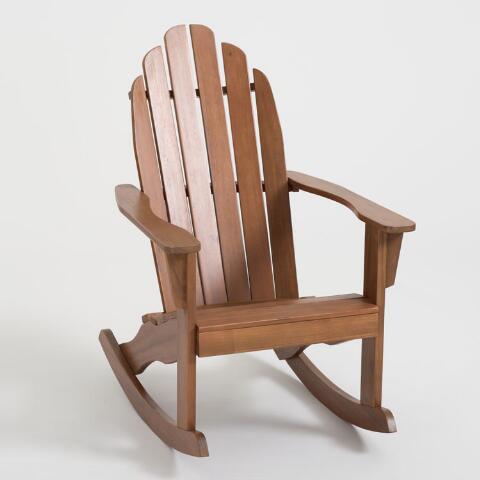 Natural Wood Adirondack Rocking Chair | World Mark