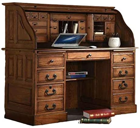 Amazon.com: Roll Top Desk Solid Wood - 54 Inch Deluxe Executive .