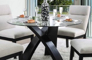 Furniture of America Evans Round Glass Dining Table - Walmart.com .