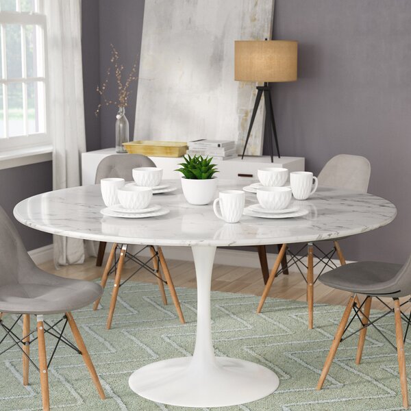 Langley Street Julien Artificial Marble Round Dining Table .