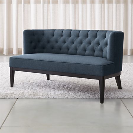 Grayson Blue Tufted Settee + Reviews | Crate and Barr