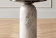Martini Side Table with White Marble Base + Reviews | C