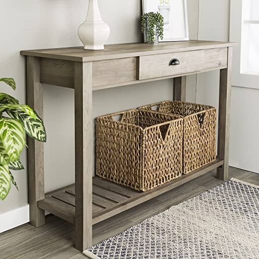 Amazon.com: New 48 Inch Wide Country Style Sofa Table in Gray Wash .