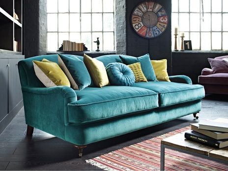 peacock velvet sofa … | Teal living rooms, Couches living room .
