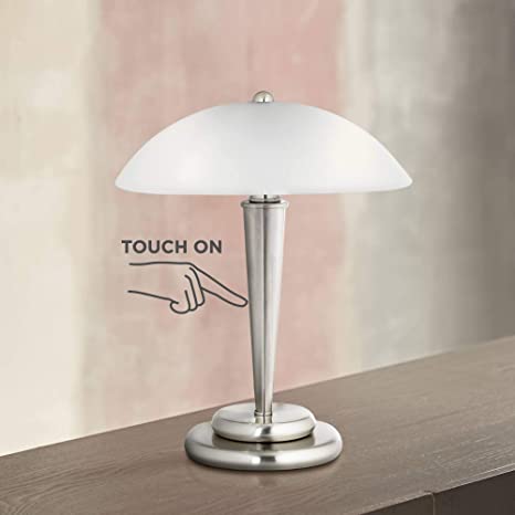 Deco Dome Modern Desk Table Lamp 17" High Touch On Off Brushed .