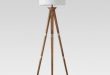 Oak Wood Tripod Floor Lamp Brass - Threshold™ : Targ