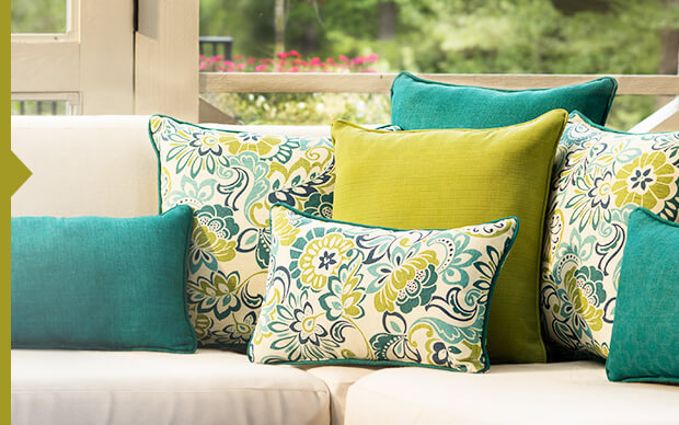 Decorative Outdoor Pillows, Cushions, & Umbrell