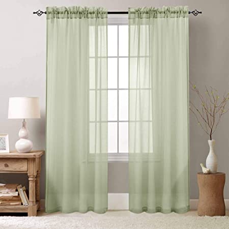 Amazon.com: Voile Curtains for Bedroom Sheer Curtain 84 inch Long .