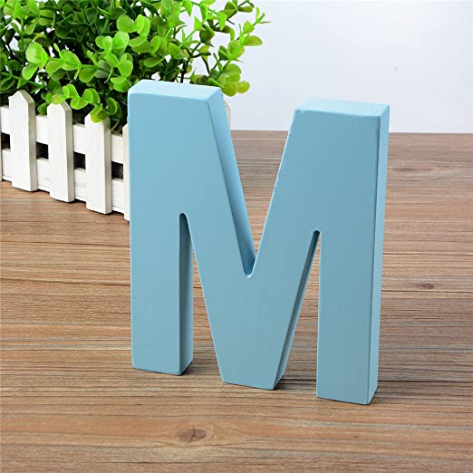 Amazon.com: Wooden Hanging Wall Letters M - Blue Decorative Wall .