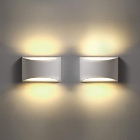 LED Wall Sconces Set of 2, Sconce Wall Lighting 9W 3000K Warm .