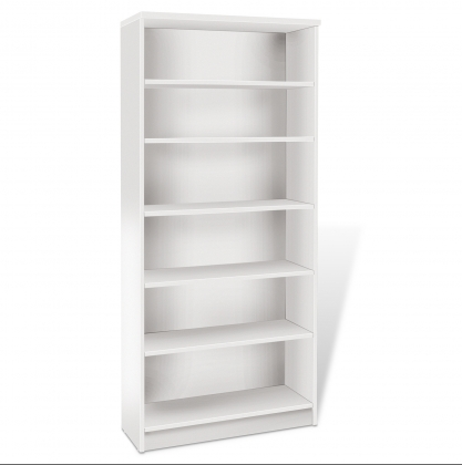 72" Five Shelf Modern White Bookcase - OfficeDesk.c