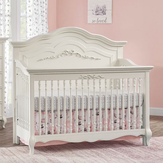 Oxford Baby Bella 4 In 1 Convertible Crib in Pearl Whi