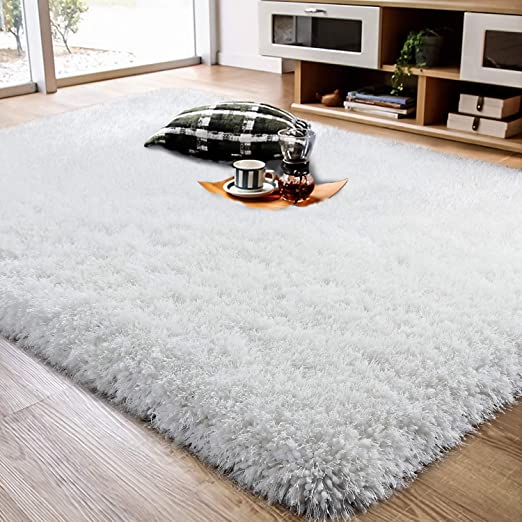 Amazon.com: LOCHAS Luxury White Shag Rug Plush Area Rugs 4x6 Feet .