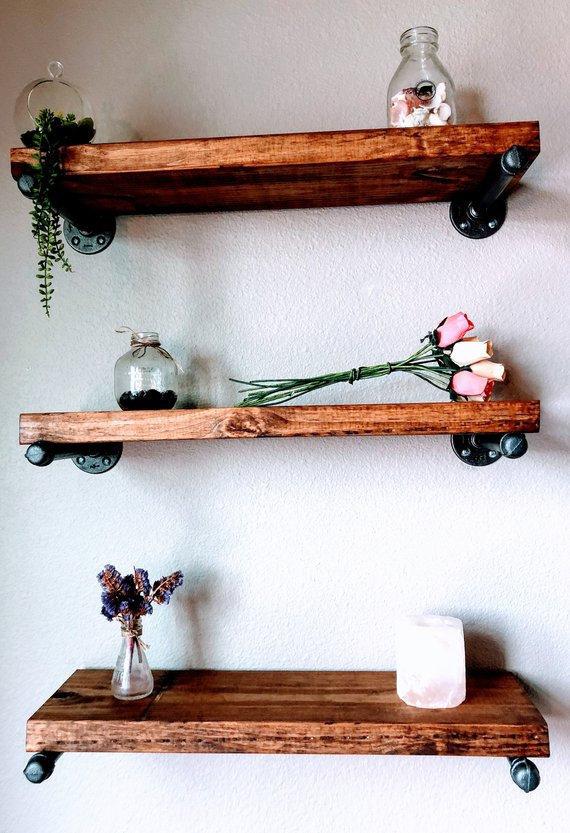 wood shelves