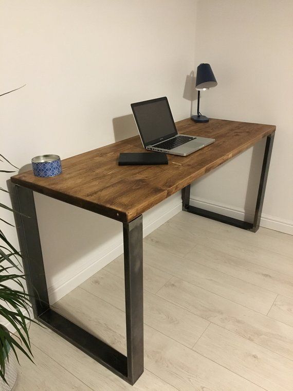 Rustic Wooden Desk Made From Reclaimed Scaffold Boards & Square .