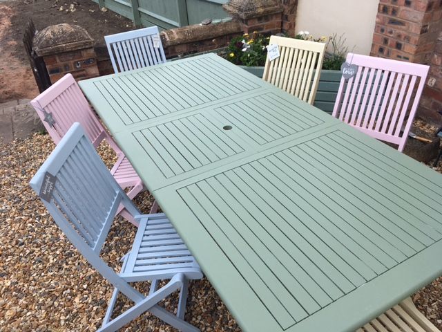 How to Paint Garden Furniture with Pastel Colours | Painted garden .