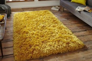 Polar pl95 shaggy rugs in yellow buy online from the rug seller uk .