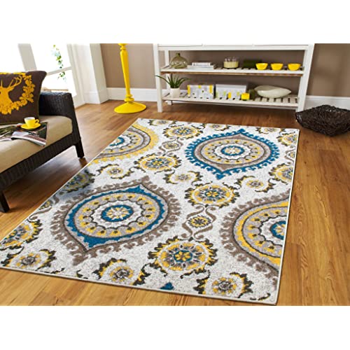 Blue and Yellow Rugs: Amazon.c