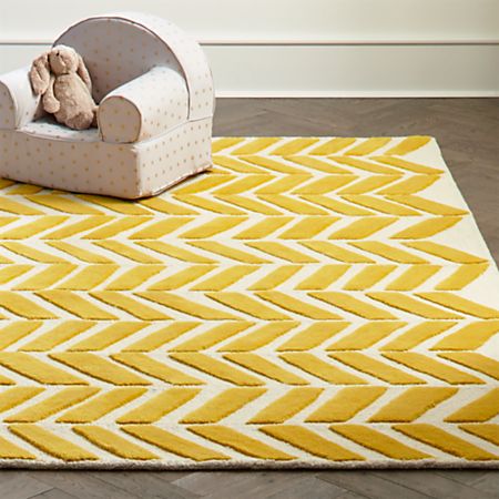 Yellow Chevron Rug | Crate and Barr